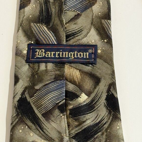 Barrington 100% Silk Mens Neck Tie 60" Brushstrokes Pattern - Picture 7 of 8